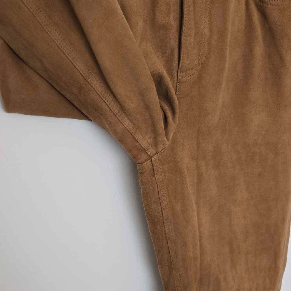 Liz Claiborne Vintage Women's Suede Strait Leg Pants Classic Quiet Luxury | 10 - Picture 3 of 7